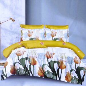 Lenjerie de pat dublu, 6 piese, Imprimeu...