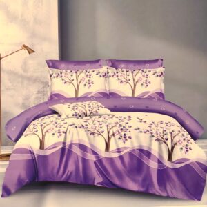 Lenjerie de pat dublu, 6 piese, Copaci i...